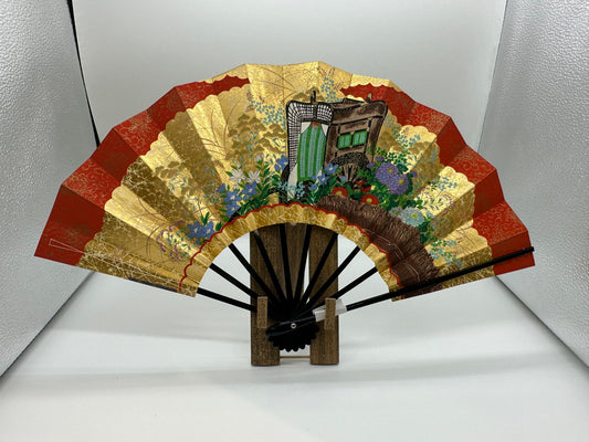 Sensu | Red KAZARI Traditional Japanese Fan | Collectors item