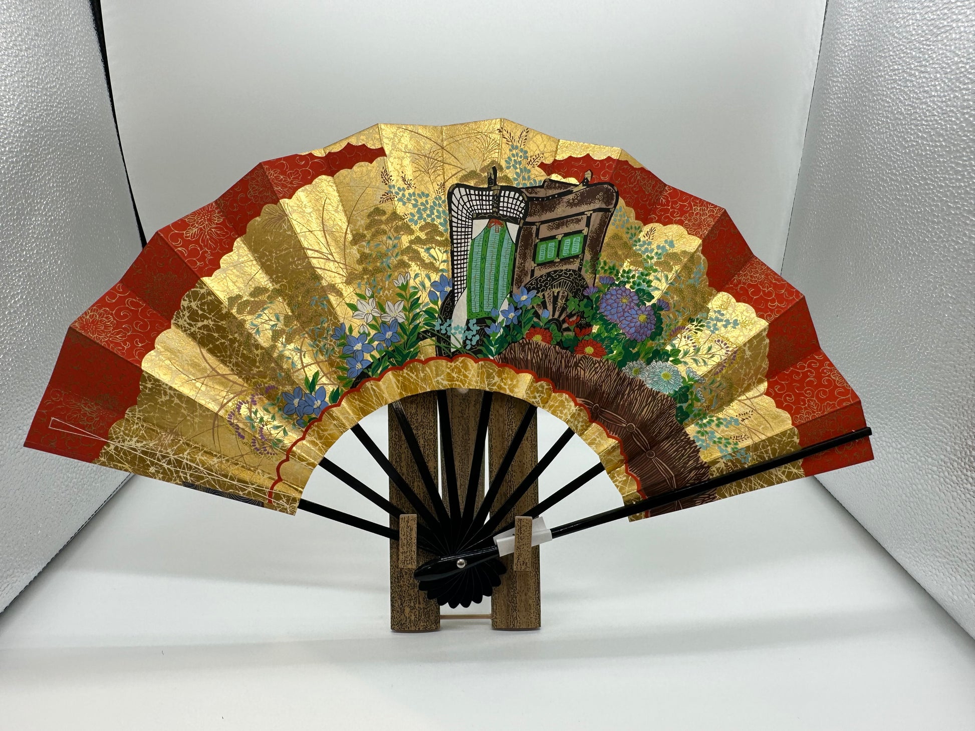 Sensu | Red KAZARI Traditional Japanese Fan | Collectors item