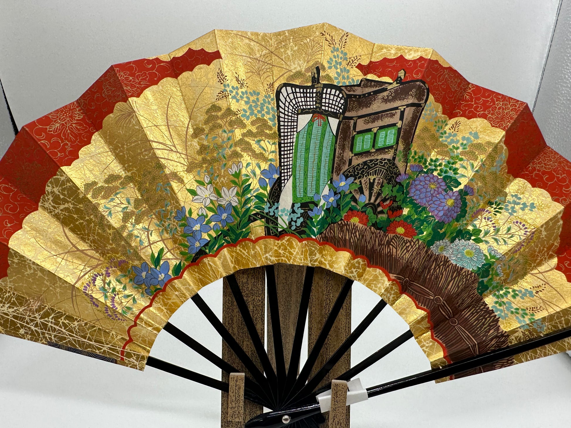 Sensu | Red KAZARI Traditional Japanese Fan | Collectors item