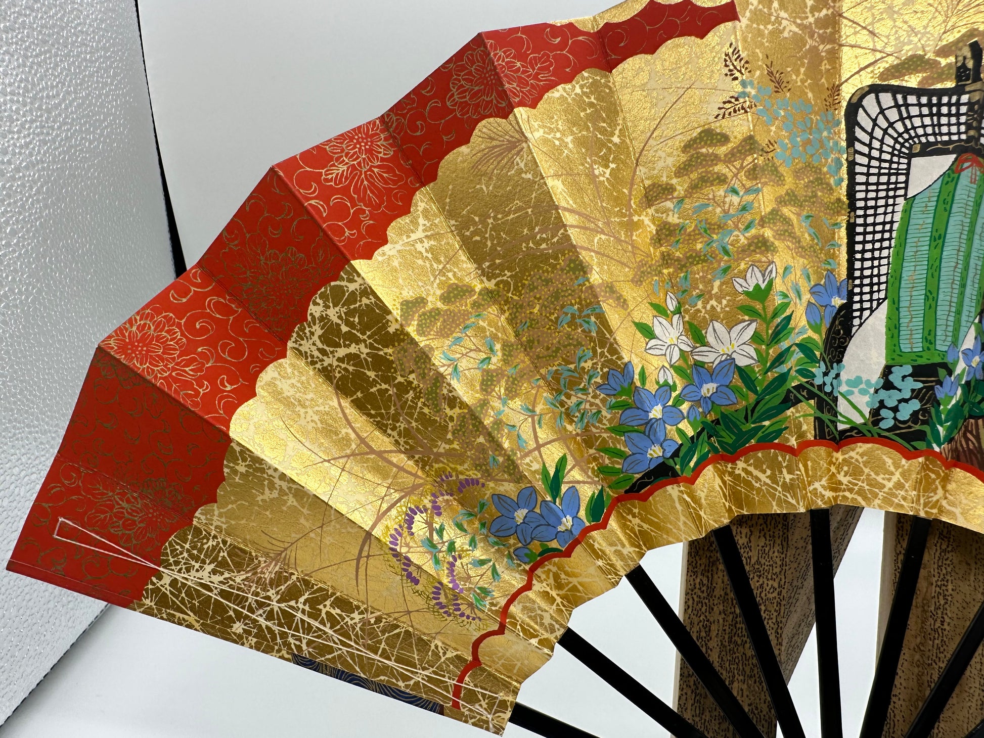 Sensu | Red KAZARI Traditional Japanese Fan | Collectors item