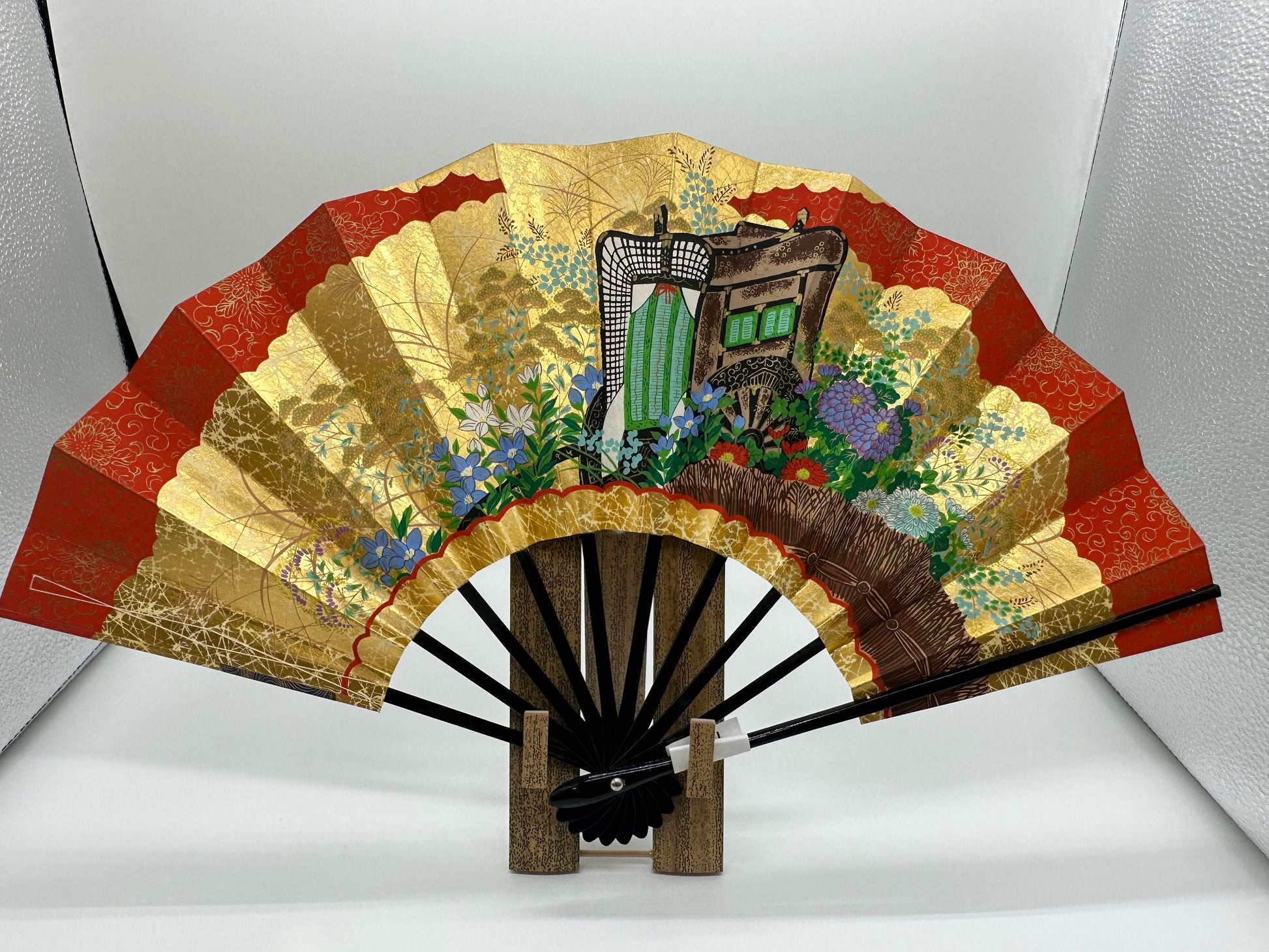 Sensu | Red KAZARI Traditional Japanese Fan | Collectors item