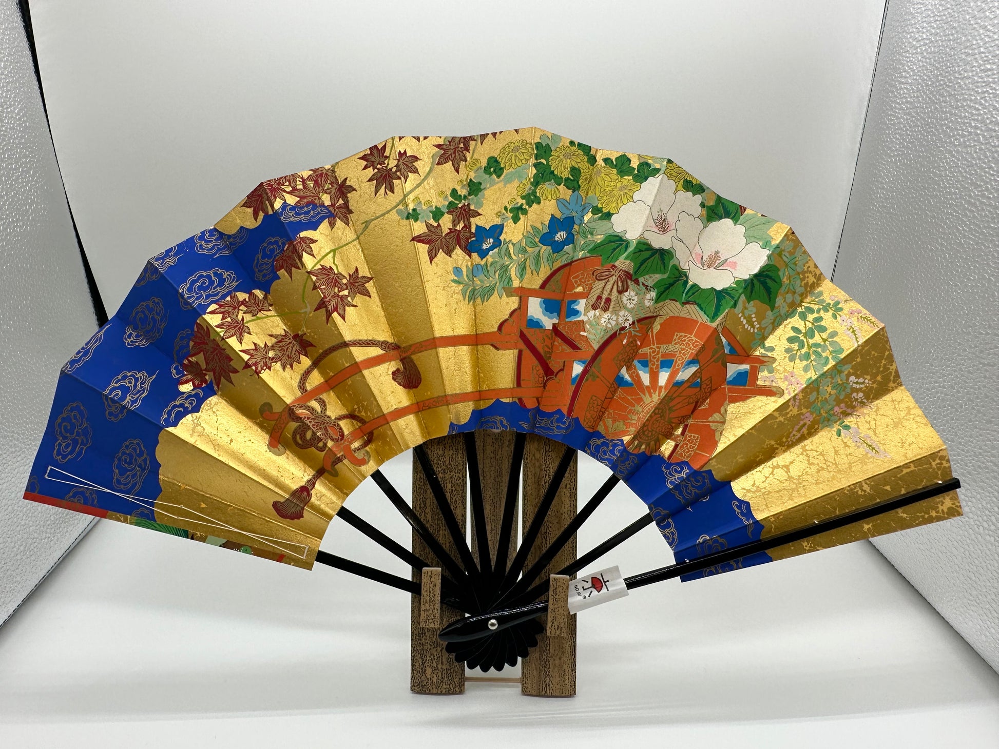 Sensu | Blue & Green KAZARI Traditional Japanese Fan | Collectors item