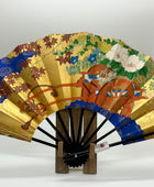 Sensu | Blue & Green KAZARI Traditional Japanese Fan | Collectors item