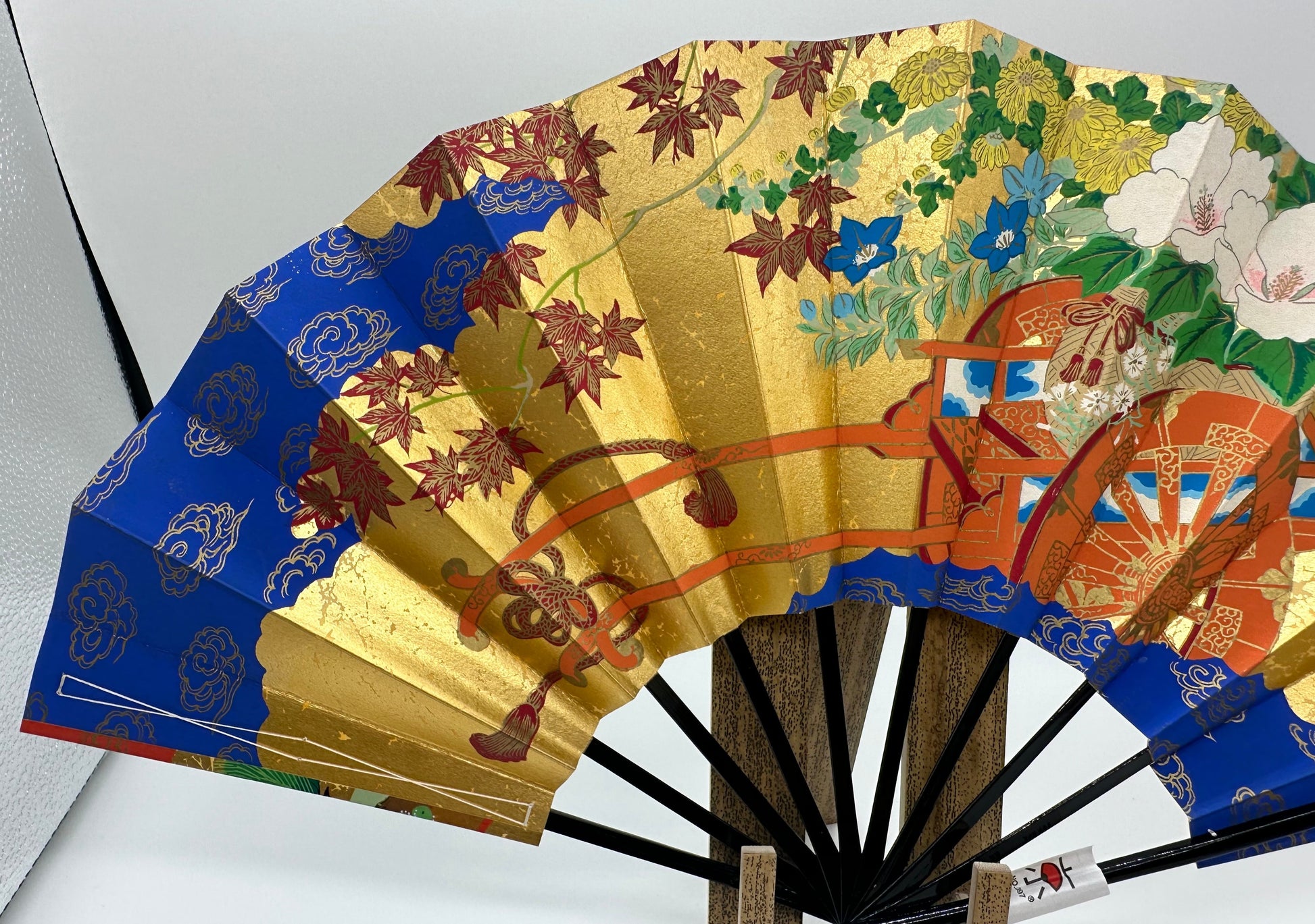 Sensu | Blue & Green KAZARI Traditional Japanese Fan | Collectors item