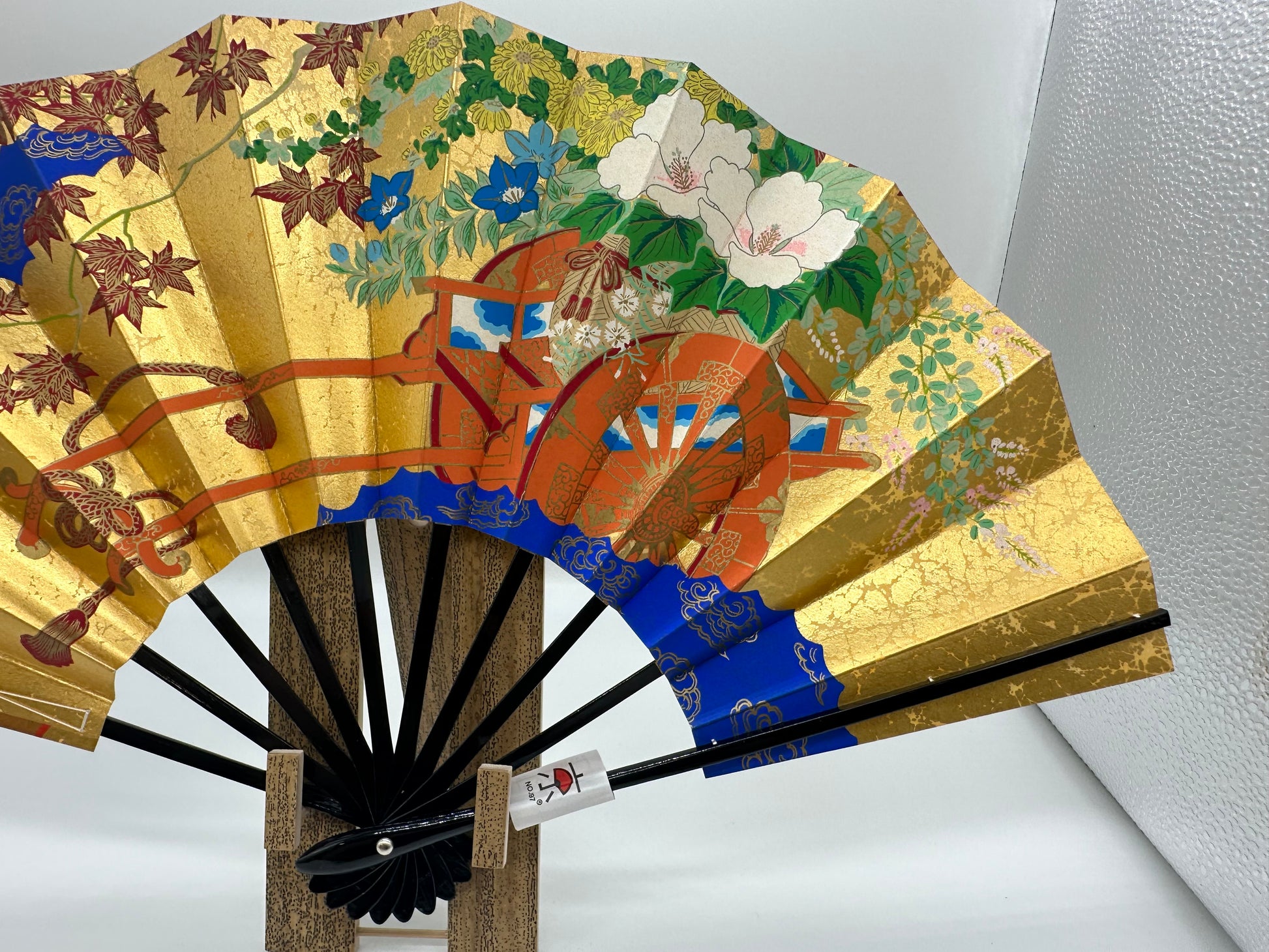 Sensu | Blue & Green KAZARI Traditional Japanese Fan | Collectors item