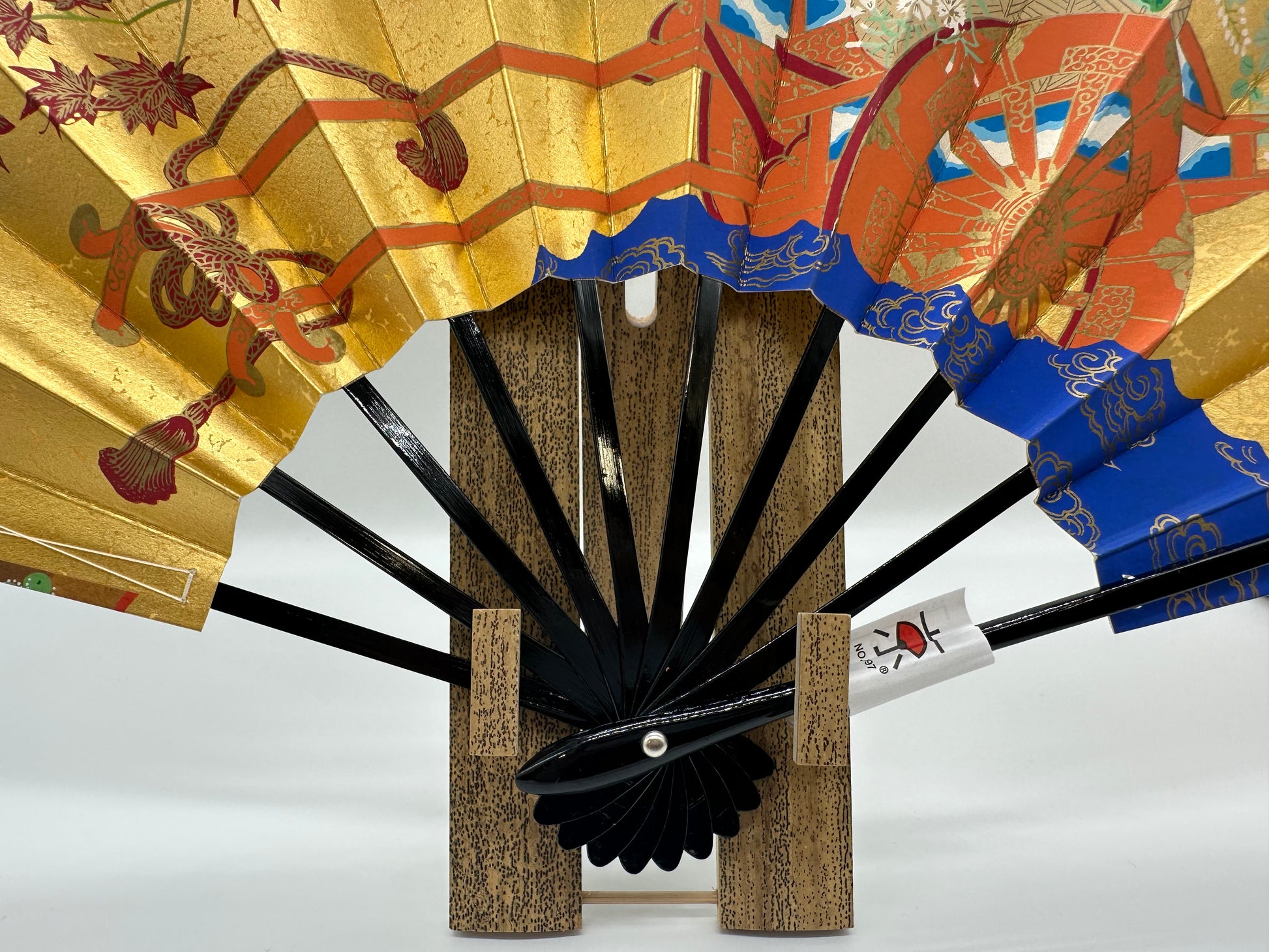 Sensu | Blue & Green KAZARI Traditional Japanese Fan | Collectors item