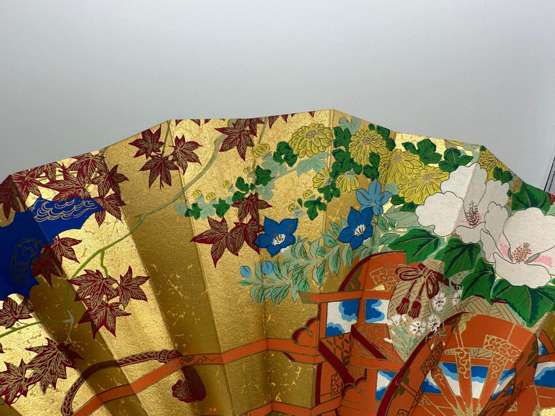 Sensu | Blue & Green KAZARI Traditional Japanese Fan | Collectors item