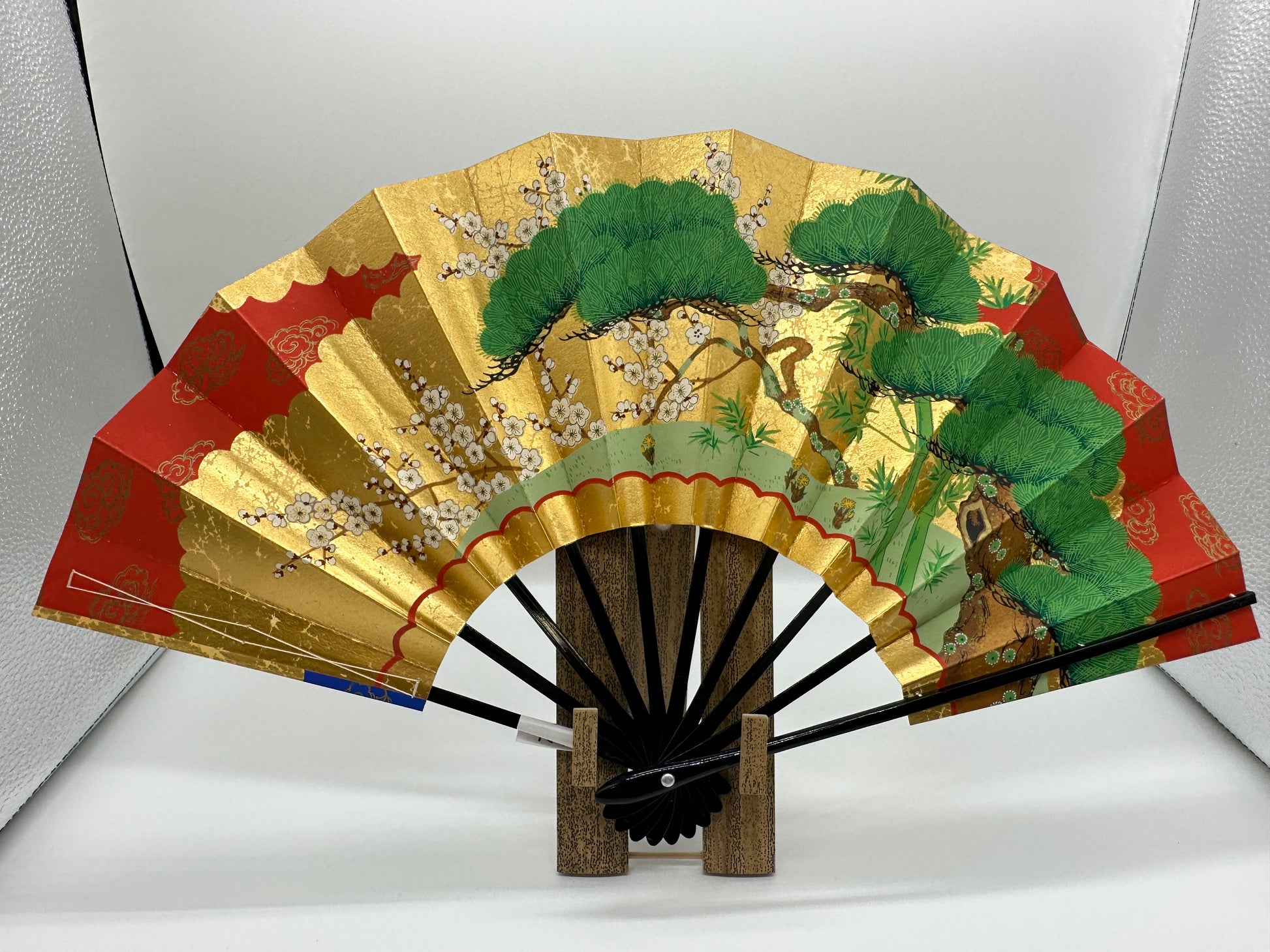 Sensu | Blue & Green KAZARI Traditional Japanese Fan | Collectors item