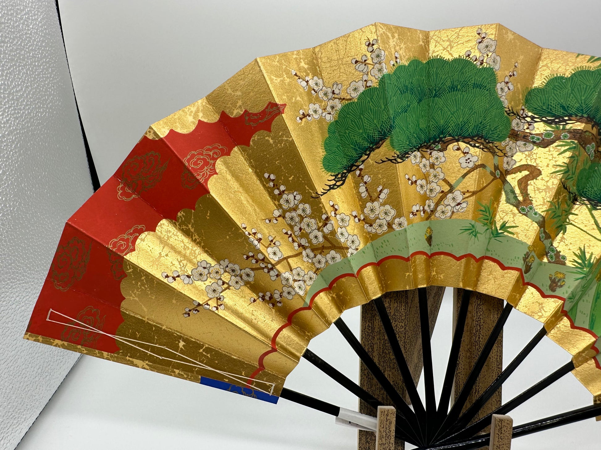 Sensu | Blue & Green KAZARI Traditional Japanese Fan | Collectors item