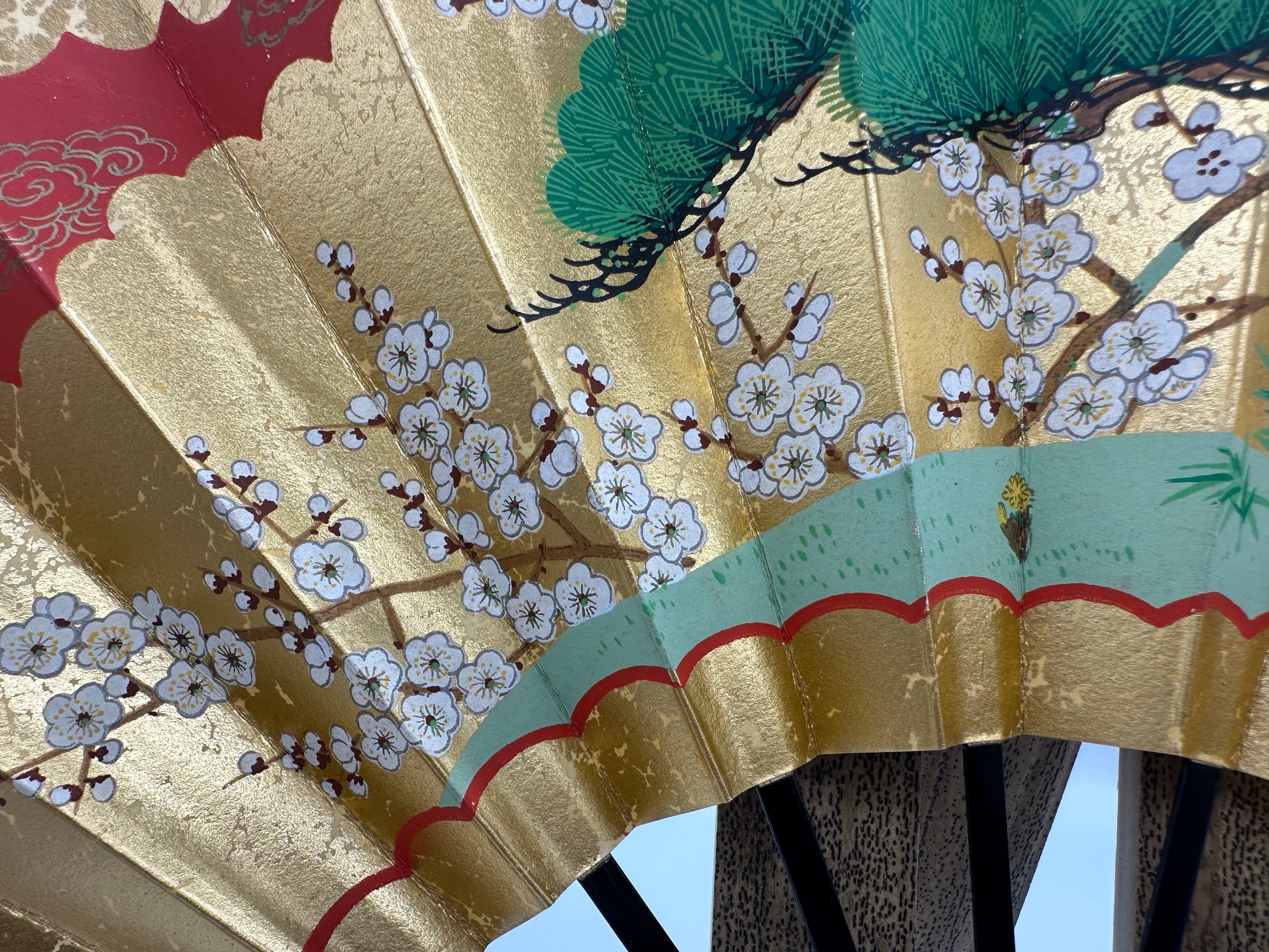 Sensu | Blue & Green KAZARI Traditional Japanese Fan | Collectors item